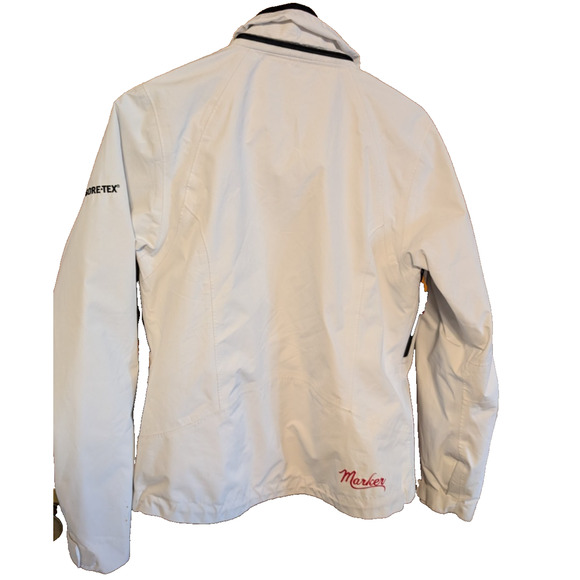 MARKER White Hooded Winter Gore-Tex Snowboard Ski Jacket Womens Size 6 EUC - Picture 3 of 12